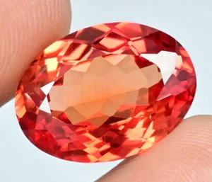 Topazio Imperiale Naturale 16,60 Ct Ottimo Ovale Certificato Perfetto Gemma Sciolta - Foto 1 di 7