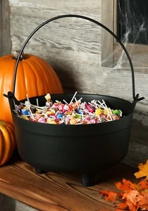 NEW! Black 14" Cauldron Bowl for Witch Halloween Prop Display Trick or Treat - Picture 1 of 2