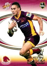 2007 Brisbane Broncos NRL Select Invincible Card - Justin Hodges