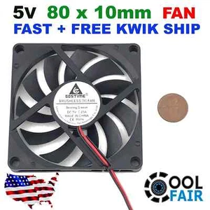 Gdstime 5v 80mm DC Cooling Fan 0.25A 80x80x10mm Computer Case C14 - Picture 1 of 4