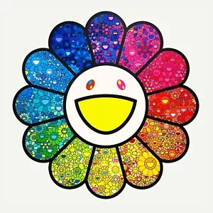 TAKASHI MURAKAMI - FLOWER SPARKLES - CANVAS PRINT JAPANESE POP ART 24" x 24" - Picture 1 of 1