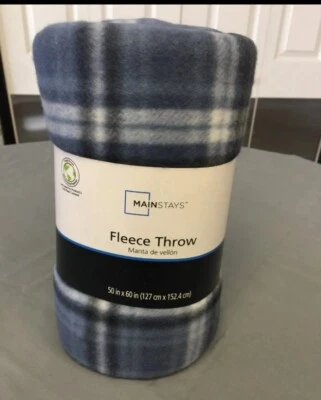 MANTA POLAR A CUADROS AZUL MAINSTAYS 50"x60/_ Foto 1 de 4