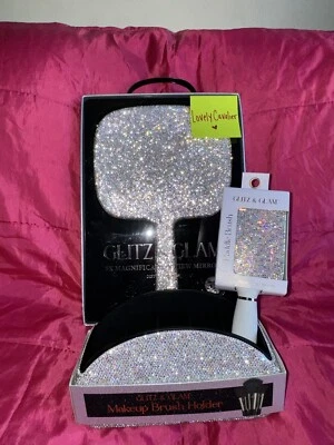 Soporte de cepillo y cepillo de paleta con espejo Glitz and Glam Foto 1 de 3