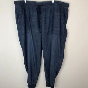 Seven7 Damen blau Denim Utility Jogginghose Übergröße 2X elastische Taille Taschen - Bild 1 von 14