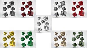 Q-Workshop - Celtic 3D Revised Dice Set (7) (select from the List) - Picture 1 of 10