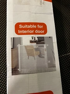 Safety Gate Retractable Door Extra 62" Wide Child Pet Dog Indoor/Outdoor - Black - Picture 1 of 5