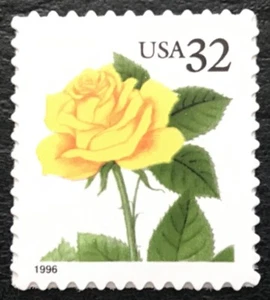 1996 Scott #3049, 32¢, YELLOW ROSE - Booklet Single - Mint NH - - Picture 1 of 1