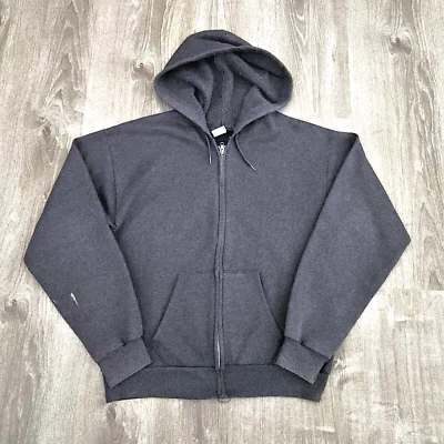 Sudadera con Capucha Vintage Años 90 Y2K Gris Cremallera Completa De Colección Desgastada Desteñida Grunge Talla M Foto 1 de 4