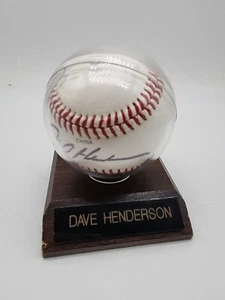 DAVE HENDERSON SIGNED BASEBALL OAKLAND A'S WORLD CHAMPS RAWLINGS - Picture 1 of 9