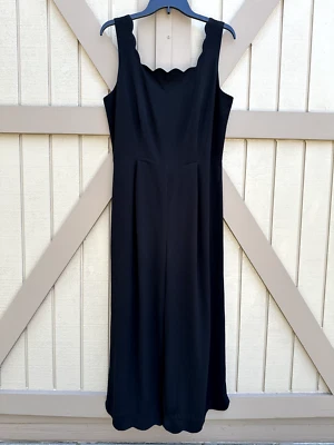 Macacão feminino Monteau preto vieira acabamento sem mangas perna larga tamanho pequeno GG - Imagem 1 de 4