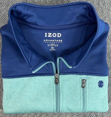 Izod Men’s Advantage Performance Stretch Golf Vest 2XL Two-Tone Blue & Green - Image 1 of 4