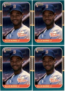 (4) 1987 Donruss The Rookies #5 Ellis Burks Boston Red Sox Card Lot - Picture 1 of 2