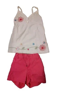 Carters/Faded Glory 2 Pc Outfit Girls Size 4/5 Pink White - Picture 1 of 3