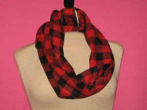 Bufanda de franela infinita/capucha hecha a mano para mujer - a cuadros - talla única - Imagen 1 de 1