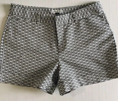 Catherine Malandrino Women Shorts Cotton Stretchy White Black Cuffed Size 10 - Image 1 of 4