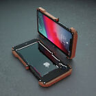 Metal+Wood+Hard Back Hard Silicon Case For Iphone 14 13 12 11 Xs Max/Xr/X/6
