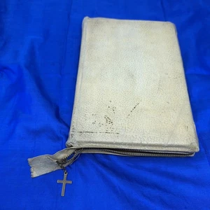 Holy Bible Concordance Red Letter KJV White Leather Zip 1945 World Publishing - Imagen 1 de 24