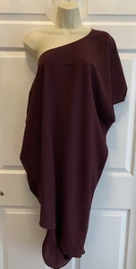 NWT Trina Turk RADIANT Crepe Dress  Asymmetrical Off Shoulder Burgundy Wine Sz S - Picture 1 of 10