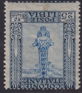 COLONIAS ITALIANAS, LIBIA, 1921 25c. Diosa de la Abundancia, CENTRO INVERTIDO, regummed. - Imagen 1 de 1