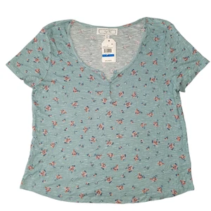 Hippie Rose Junior Women's Floral-Print Henley Neck Top XL - Picture 1 of 10