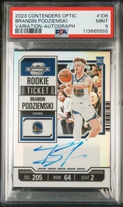 2023 Panini Contenders Optic Brandin Podziemski Rookie Silver Auto - PSA 9 - Picture 1 of 2