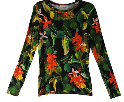 NEW,  Alice + Olivia Delaina Long Sleeve Floral Top Size L #T3426 - Image 1 of 4