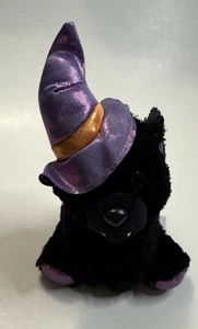 Poopchis Friends Trixee Halloween schwarze Katze Hexenhut lila 7 Zoll Plüsch Stofftier - Bild 1 von 7