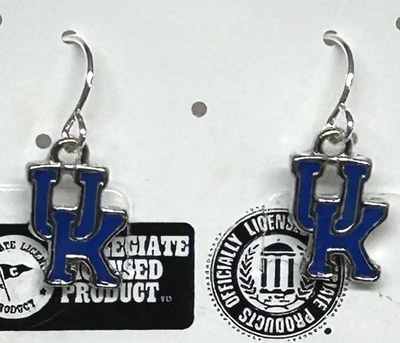 University of Kentucky Reino Unido Wildcats Logo Cuelga Pendientes Perforados Placa de Plata NUEVO Foto 1 de 2