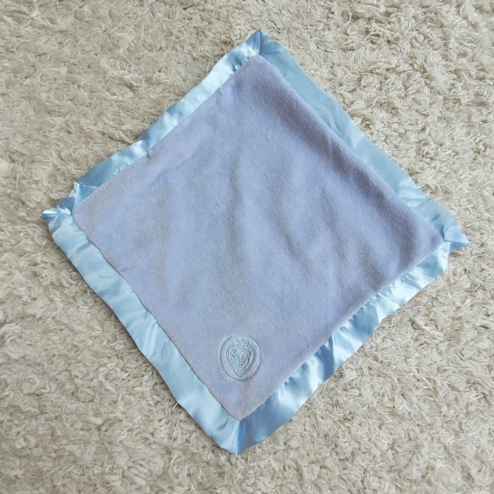 Manta de seguridad Prince Lionheart bebé azul satinado y terciopelo Lovey dormir 11"x11" Foto 1 de 4