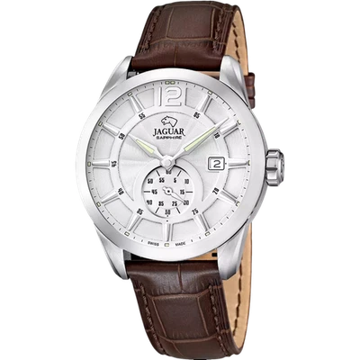 Reloj JAGUAR Hombre Swiss Acamar J663/1 - Esfera Blanco, Correa Cuero Marrón Foto 1 de 3