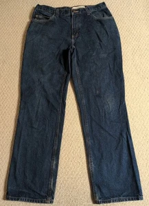 Carhartt Mens Size 34 X 32 Blue Denim Fire Resistant Jean Pants 24 - Picture 1 of 14