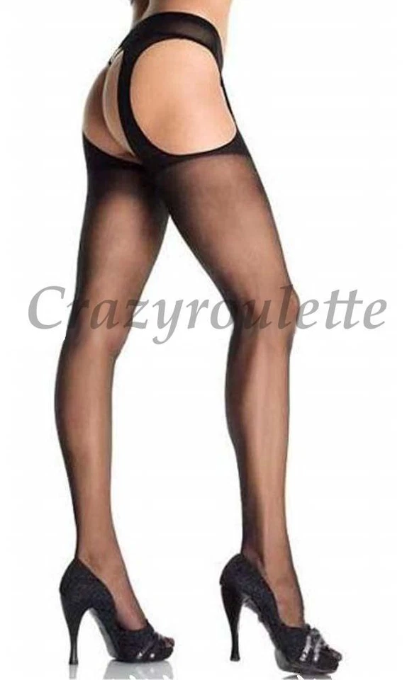 SexY Damen Netz Strumpfhose Schritt Offen Strapse Strümpfe Gogo Schwarz S-XL - Bild 1 von 1