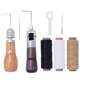 Leather Sewing Awl Thread Kit Machine Speedy Stitcher Shoes Canvas Repair Tool - Picture 1 of 22