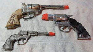 3 Vintage Cap Guns STAR, Mattel, Fanner 50 Lot Parts Damaged non working - Picture 1 of 2