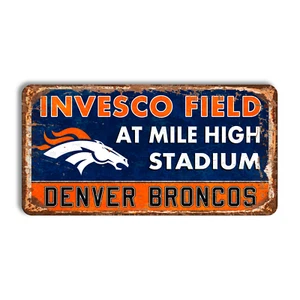 Metal sign Denver Broncos vintage Denver Broncos wall art stadium MILE HIGH - Picture 1 of 5