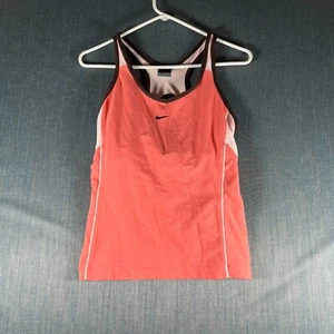 Nike Girls Tank Top Coral Pink Dri Fit Pullover Athletic Size L 12-14 Cotton - Picture 1 of 11