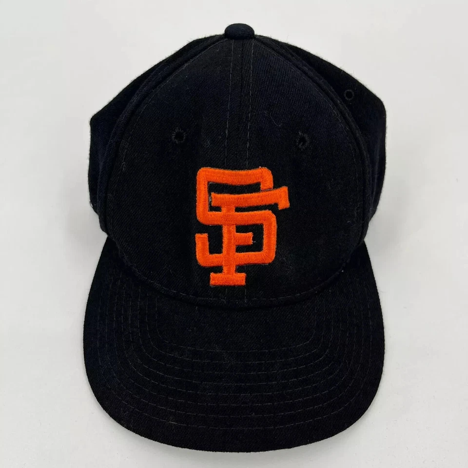 MacGregor 合身帽子成人 6 7/8 黑色旧金山巨人队 100% 羊毛复古 — 第 1/4 张图片