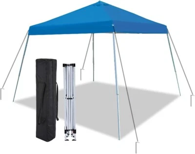 Tienda emergente instantánea King Canopy pierna inclinada 10 pies por 10 pies, cuerdas/estacas para chico Foto 1 de 4