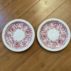2 platos de pan Syracuse China ECONO-RIM Roxbury rojo floral 6,5" - Imagen 1 de 3