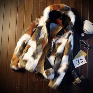 Cappotto uomo pelliccia sintetica con cappuccio slim cappotto invernale caldo corto outwear giacca - Foto 1 di 26