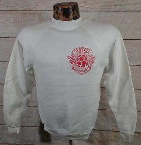 Vintage old logo 90s Tulsa Roughnecks Soccer Sweatshirt USA Made Boys Lg 14-16 - Picture 1 of 15