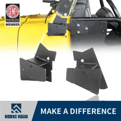 Soporte de montaje de espejo retrovisor de acero Hooke Road Side View negro para Jeep Wrangler TJ 97-06 Foto 1 de 4