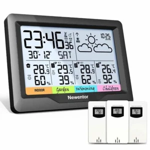 Weather Station Digital Temperature Humidity Thermometer Wireless Newentor - Picture 1 of 10