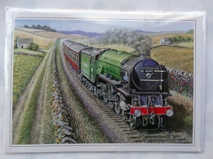Tarjeta Tren A1 Pacific Nº 60163 Diseño Tornado Abierta En Blanco Cumpleaños Nueva Navidad - Imagen 1 de 1