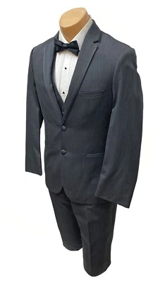 Men's Michael Kors Eternity Charcoal Grey Tuxedo w Pants & Vest Slim Fit 40R 34W - Image 1 of 4