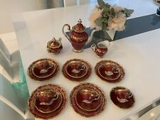 Weimar Porzellan Katharina Demitasse Coffee Set w/Dessert Plates Ruby-See Detai
