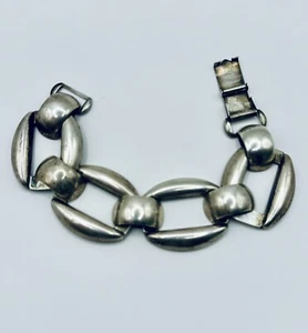 Vintage Taxco mexikanisches Sterlingsilber Gliederarmband - Bild 1 von 6