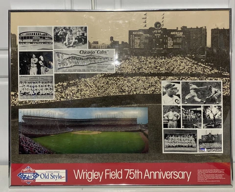 VTG 1989 Wrigley Field 75th Anniversary Old Style Beer Chicago Cubs Poster Cover