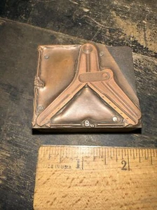 Printing Block “ Carpentry Tool ” Copper Face, Nice Details. Rule Divider - Picture 1 of 3