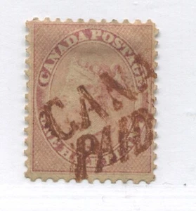 1858 QV 1/2d used with lovely red Canada Paid cancel - Picture 1 of 1